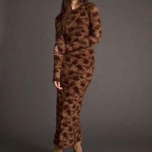 Casanova Brown Floral Maxi Dress